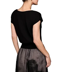 NIC + ZOE Perfect Pairing Knit Boat Neck Cap Sleeve Top