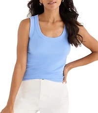 NIC + ZOE Perfect Rib Knit Scoop Neck Sleeveless Tank