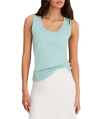 NIC + ZOE Perfect Rib Knit Scoop Neck Sleeveless Tank