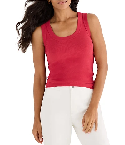 NIC + ZOE Perfect Rib Knit Scoop Neck Sleeveless Tank