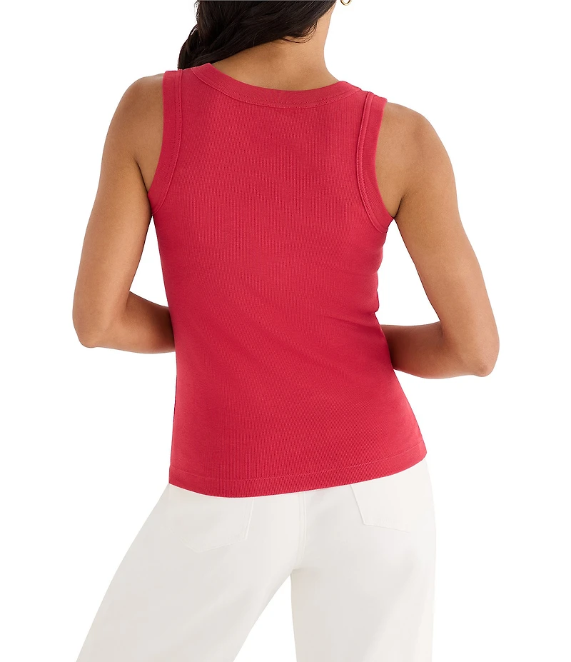 NIC + ZOE Perfect Rib Knit Scoop Neck Sleeveless Tank