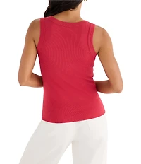 NIC + ZOE Perfect Rib Knit Scoop Neck Sleeveless Tank