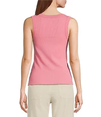 NIC + ZOE Perfect Rib Knit Scoop Neck Sleeveless Tank