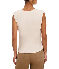 NIC + ZOE Perfect Ribbed Knit Crew Neck Cap Sleeve Growover Top