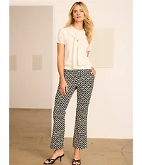 NIC + ZOE Piazza Knit Over The Shoulder Crew Neck Short Sleeve Top