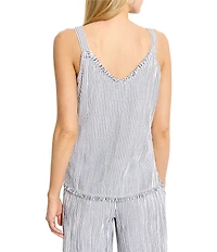 NIC + ZOE Pin Stripe Gauze V-Neck Sleeveless Coordinating Tank