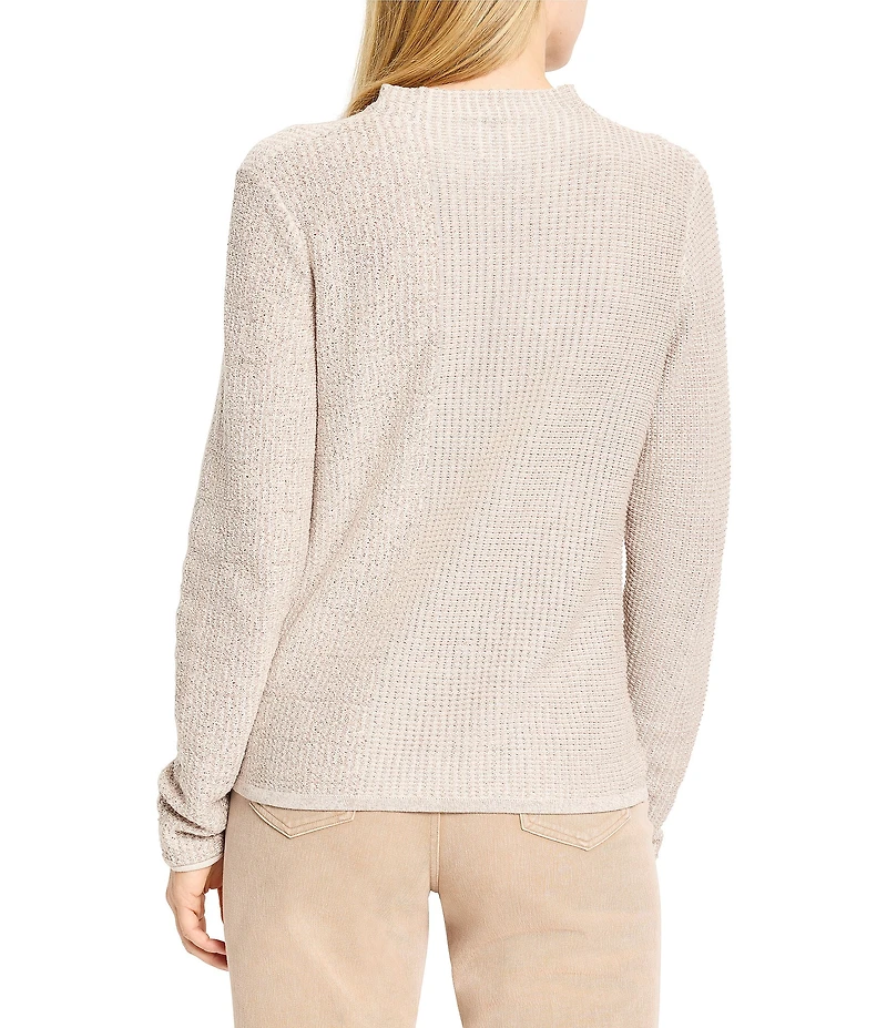 NIC + ZOE Pixel Knit Funnel Neck Long Sleeve Sweater