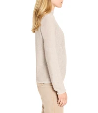 NIC + ZOE Pixel Knit Funnel Neck Long Sleeve Sweater