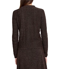 NIC + ZOE Pixel Knit Funnel Neck Long Sleeve Sweater
