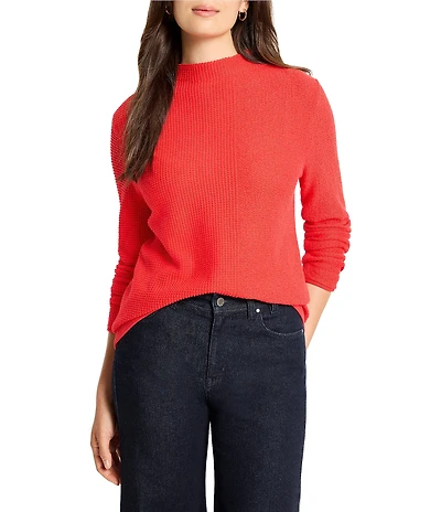 NIC + ZOE Pixel Knit Funnel Neck Long Sleeve Sweater