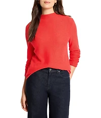 NIC + ZOE Pixel Knit Funnel Neck Long Sleeve Sweater