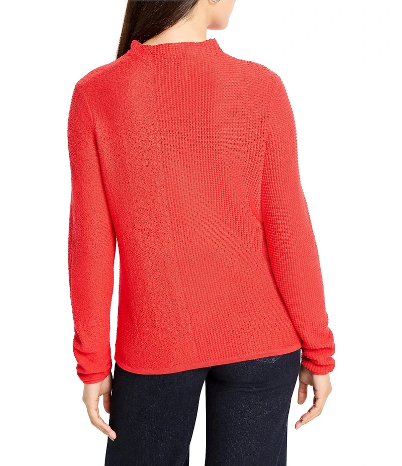 NIC + ZOE Pixel Knit Funnel Neck Long Sleeve Sweater
