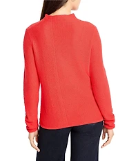 NIC + ZOE Pixel Knit Funnel Neck Long Sleeve Sweater