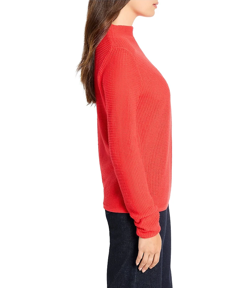 NIC + ZOE Pixel Knit Funnel Neck Long Sleeve Sweater