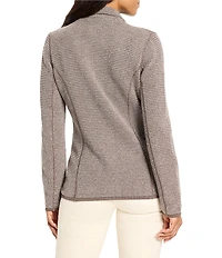 NIC + ZOE Pixel Knit Notch Lapel Long Sleeve Button Front Jacket