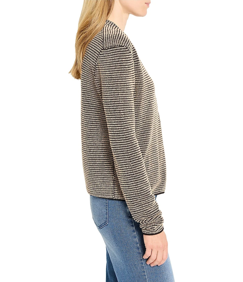 NIC + ZOE Pixel Knit V-Neck Long Sleeve Hooked Up Cardigan