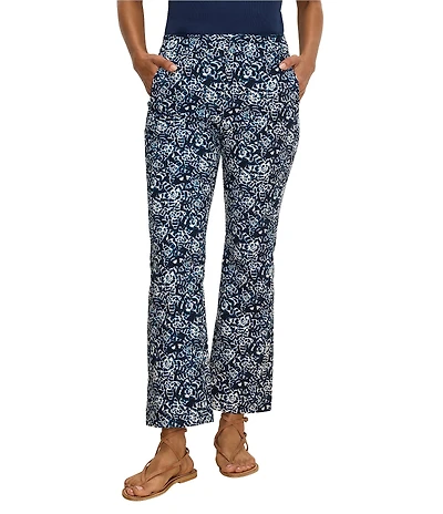 NIC + ZOE Plaza Demi-Boot Shibori Lilies Ankle Pants