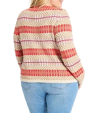 NIC + ZOE Plus Energizer Knit Round Neck Long Sleeve Cardigan