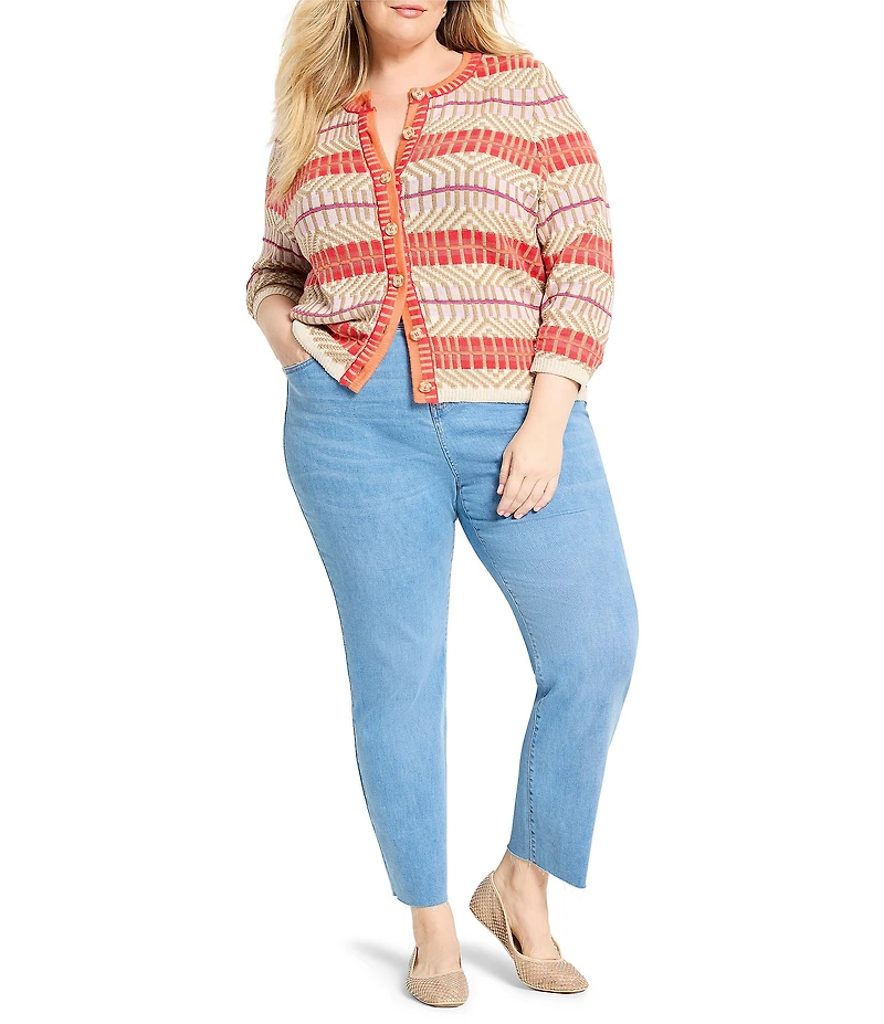 NIC + ZOE Plus Energizer Knit Round Neck Long Sleeve Cardigan