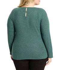 NIC + ZOE Plus Everyday Easy Knit Round Neck Long Sleeve Top