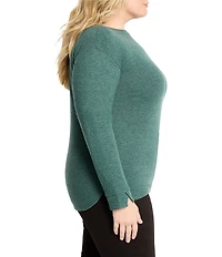NIC + ZOE Plus Everyday Easy Knit Round Neck Long Sleeve Top