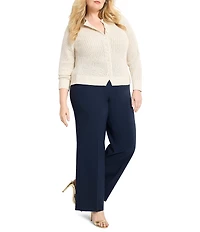 NIC + ZOE Plus Party Cardy Knit Round Neck Long Sleeve Cardigan