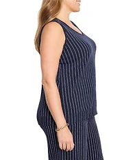 NIC + ZOE Plus Size Coordinating Destination Stripe Scoop Neck Sleeveless Tank
