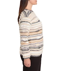 NIC + ZOE Plus Size Odyssey Mix Knit Round Neck Long Sleeve Sweater