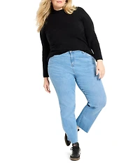 NIC + ZOE Plus Textured Diamonds Knit Funnel Neck Long Sleeve Sweater