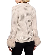 NIC + ZOE Pointelle Round Neck Long Party Sleeve Sweater