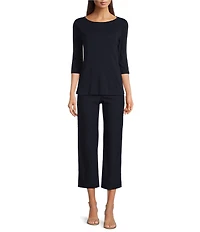 NIC + ZOE Polished Wonder Stretch Wide Leg Cropped Pants