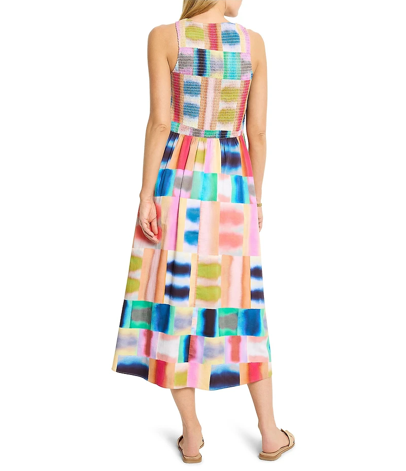 NIC + ZOE Portofino Anna Round Neck Sleeveless Fit-And-Flare Midi Dress