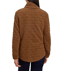 NIC + ZOE Quilted Femme Knit Stand Collar Long Sleeve Button-Front Jacket