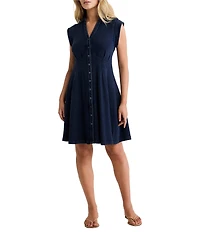 nz by NIC + ZOE Rory French Terry V-Neck Cap Sleeve Dress