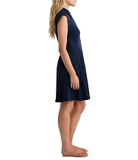 nz by NIC + ZOE Rory French Terry V-Neck Cap Sleeve Dress