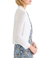 NIC + ZOE Ruffle Feather Knit Open Front Elbow Sleeve Cardigan