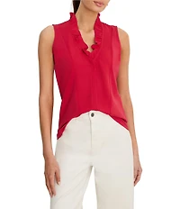 NIC + ZOE Ruffled Around V-Neck Sleeveless Tank