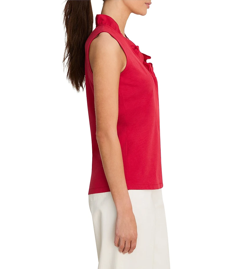 NIC + ZOE Ruffled Around V-Neck Sleeveless Tank