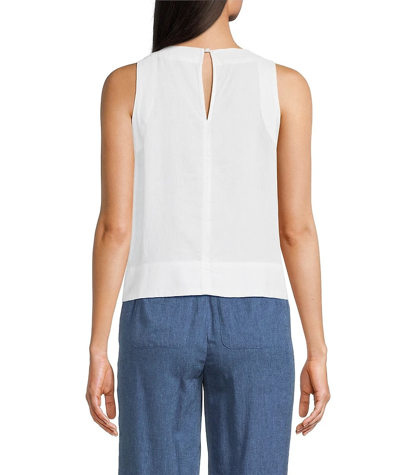 NIC + ZOE Rumba Linen Blend Crew Neck Sleeveless Pop On Coorinating Tank
