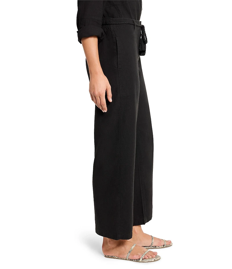 NIC + ZOE Rumba Linen Blend Rope Belt Wide Leg Ankle Pants