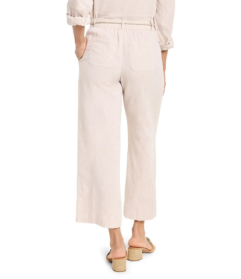 NIC + ZOE Rumba Linen Blend Rope Belt Wide Leg Ankle Pants