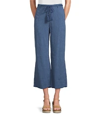 NIC + ZOE Rumba Linen Blend Rope Belt Wide Leg Ankle Pants