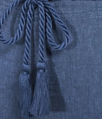 NIC + ZOE Rumba Linen Blend Rope Belt Wide Leg Ankle Pants