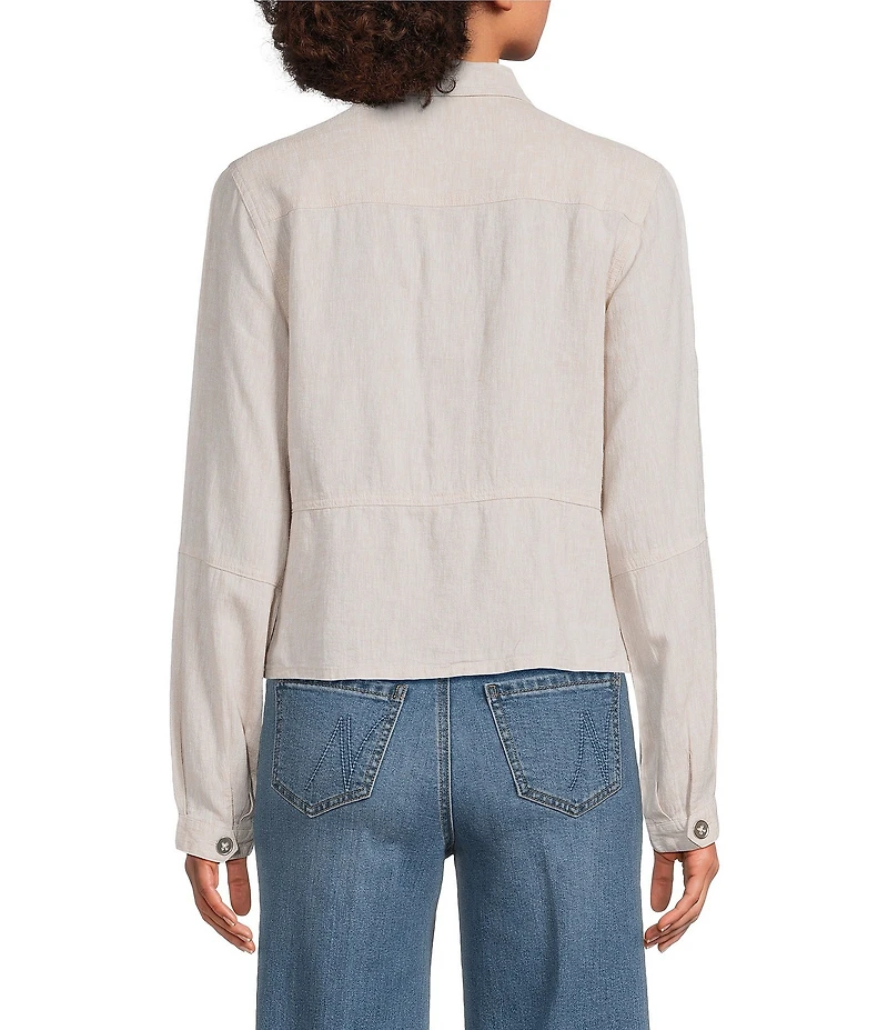NIC + ZOE Rumba Linen Point Collar Long Sleeve Jacket