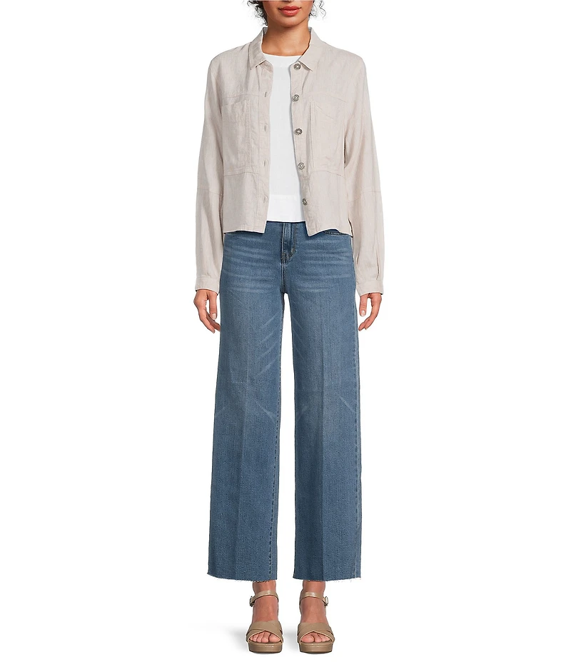 NIC + ZOE Rumba Linen Point Collar Long Sleeve Jacket