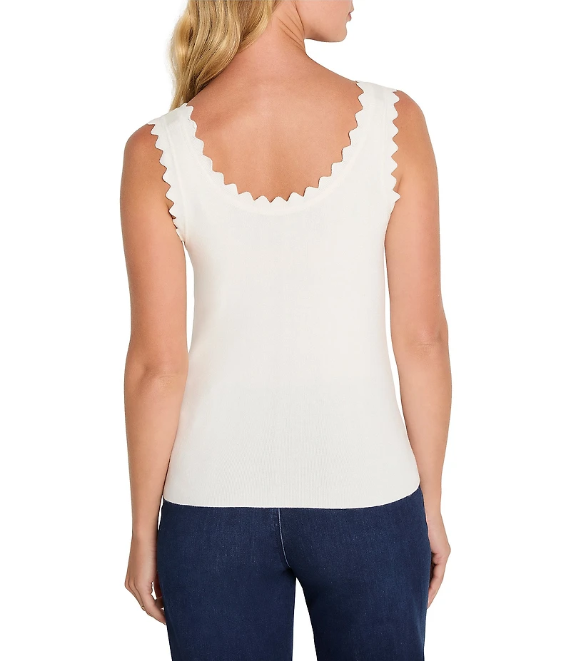 NIC + ZOE Scallop Rib Knit Scoop Neck Sleeveless Tank