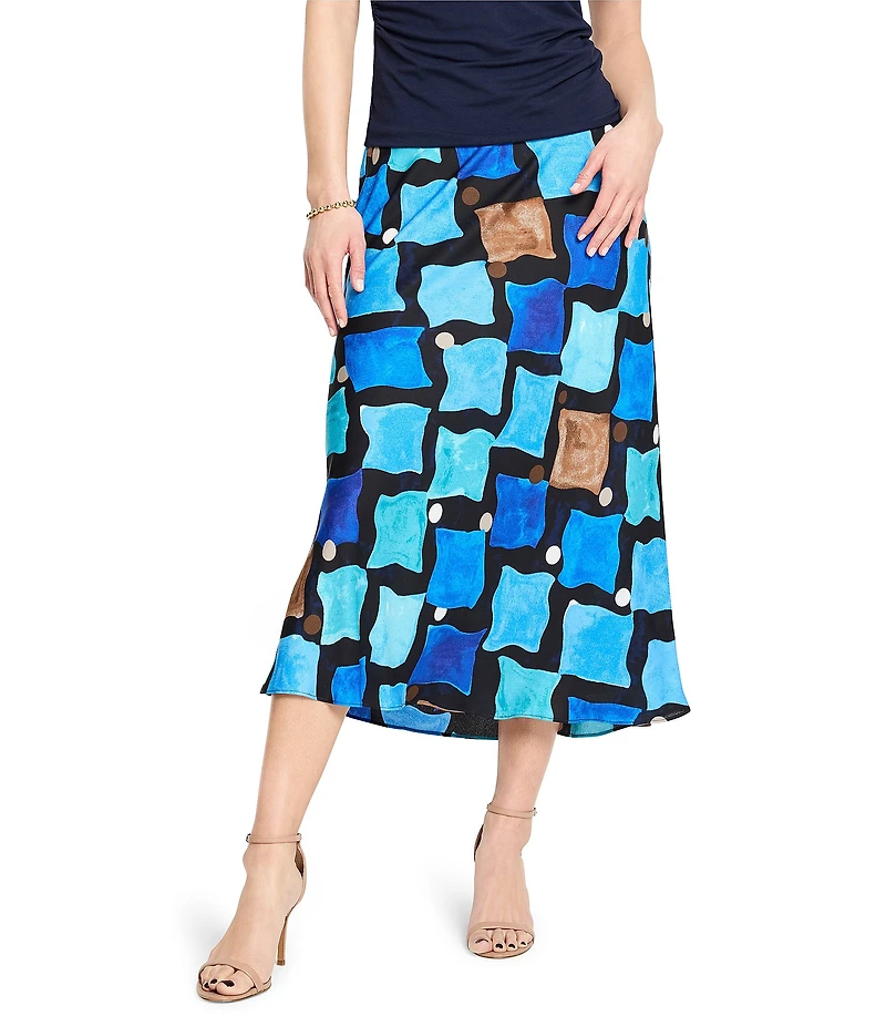 NIC + ZOE Sea Glass Print Coordinating A-Line Slip Skirt