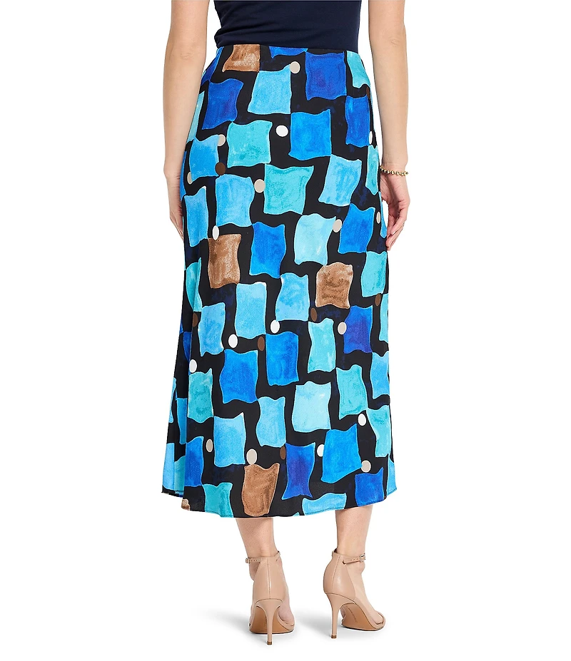 NIC + ZOE Sea Glass Print Coordinating A-Line Slip Skirt
