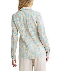 nz by NIC + ZOE Shadow Floral Point Collar Long Sleeve Button Front Shirt
