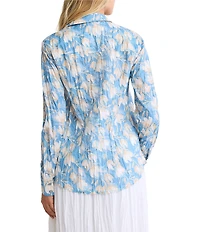 nz by NIC + ZOE Shadow Floral Point Collar Long Sleeve Button Front Shirt